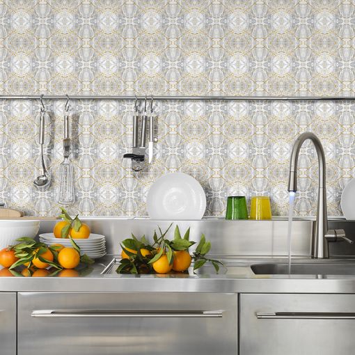 Azulejos Adhesivos Cocina 20X20 Mármol Gris Vinilos para la Cocina