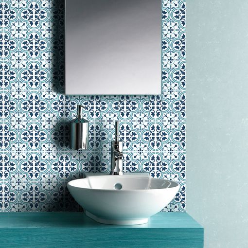 30 Vinilo Baldosas Efecto Mosaico Elegante Azul - Adhesivo Pared - Sticker  Revestimiento - 75x90cm-30stickers15x15cm con Ofertas en Carrefour