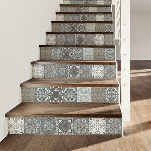 Vinilos decorativos azulejos para escaleras (24 unidades)