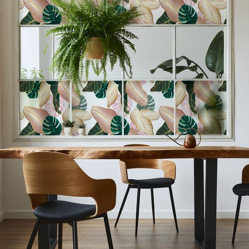 Escaparatismo - Vinilos decorativos para ventanas HOJAS TROPICALES