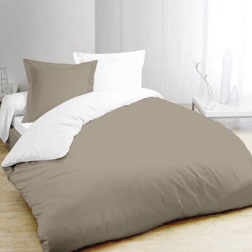 Vision Funda Nórdica Bicolor 100% Algodón - 1 Funda Nórdica 220 X 240 Cm +  2 Fundas De Almohada 65 X 65 Cm - Gris Topo Y Blanco con Ofertas en  Carrefour