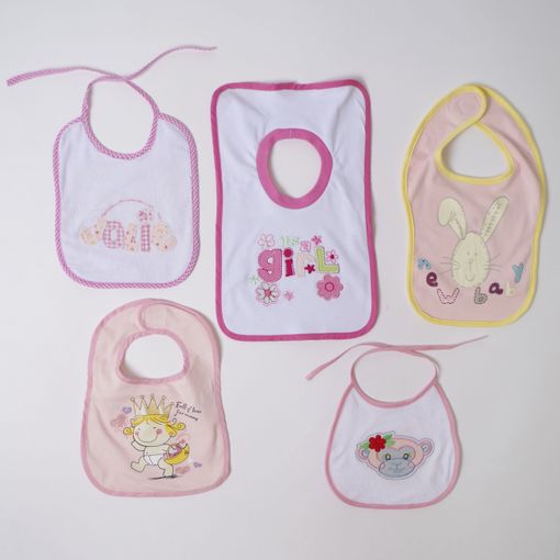 10xdiez Babero Rizo Surtido Fantasia Set 5 | (rosa )