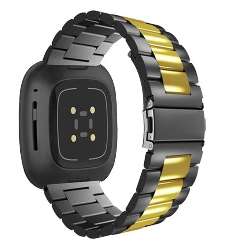 Correa para Fitbit Versa 4 - Acero inoxidable - Eslabones - Negro