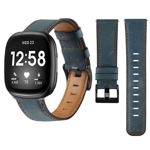 Correa De Cuero Vintage Leather Para Fitbit Versa 2 Azul con Ofertas en  Carrefour