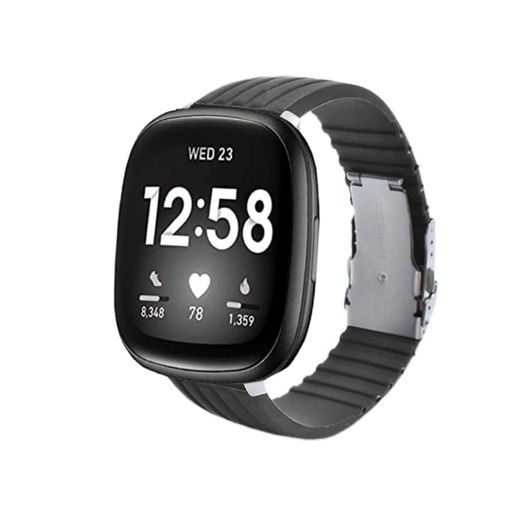 Correa Silicona Con Cierre Ajustable De Acero Para Garmin Fenix 6 Pro Solar  Edition Negro con Ofertas en Carrefour