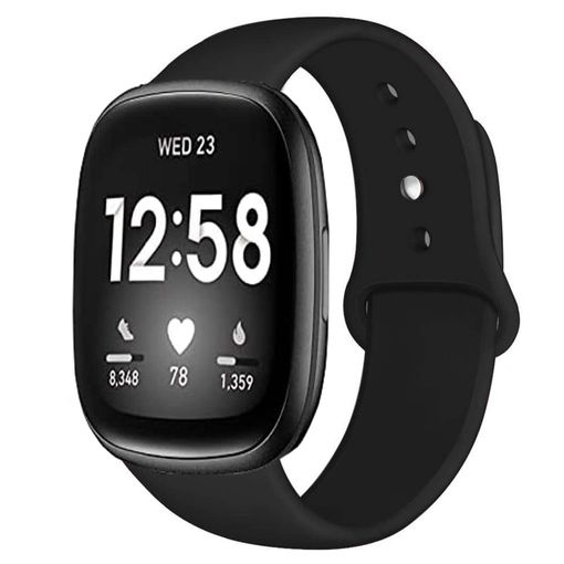 Cinta de velcro para correa de reloj para Fitbit Versa 3, color negro