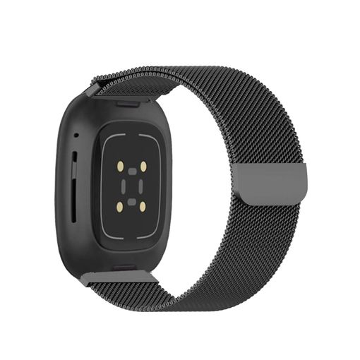 Correa Acero Inoxidable Ajustable Negro Para Fitbit Versa 2 con