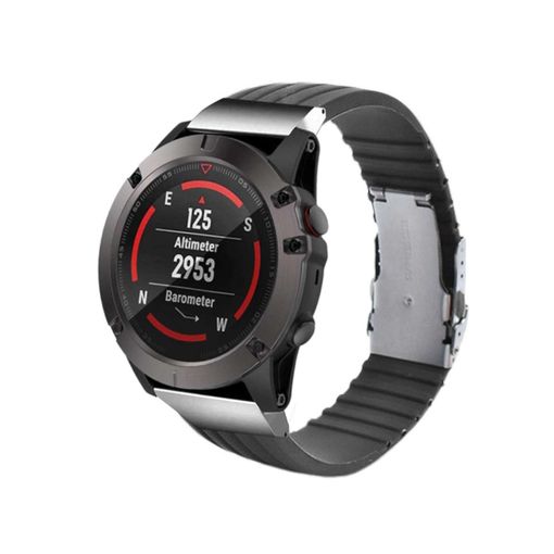 Correa Silicona Con Cierre Ajustable De Acero Para Garmin Fenix 6 Pro And  Sapphire Gris con Ofertas en Carrefour