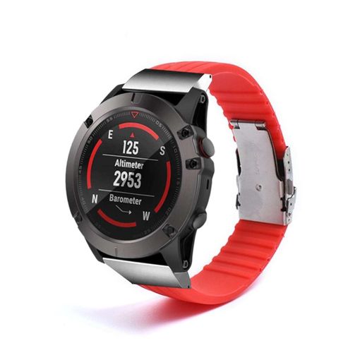 Correa Silicona Con Cierre Ajustable De Acero Para Garmin Fenix 5 Gris con  Ofertas en Carrefour