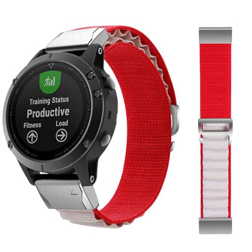 Correa Loop Alpine para Garmin Instinct Solar - Standard Edition Rojo y  Blanco