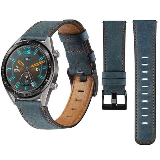 Correa De Cuero Vintage Leather Para Xiaomi Watch S1 Active Azul