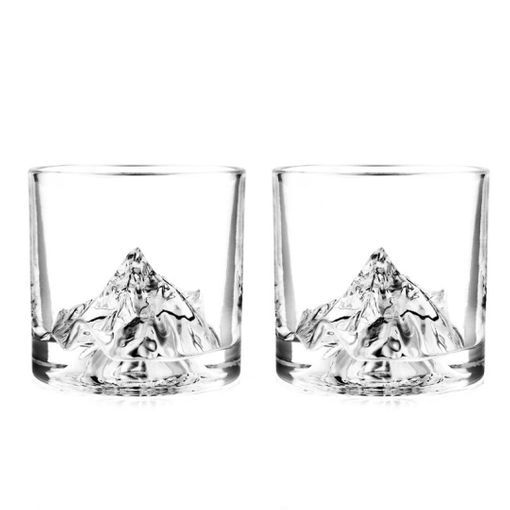 Set de 2 vasos altos de cristal para whisky o agua