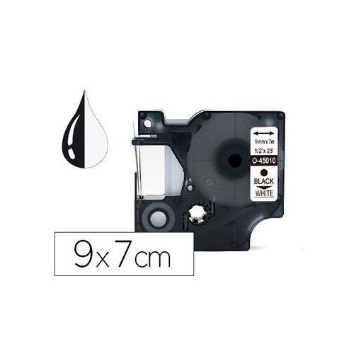 Cinta Q-connect 1000 Negro-blanco 9 Mm X 7mt Dymo