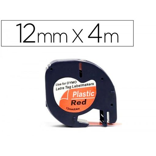 Cinta Q-connect 12mm X 4mt Negro-rojo Cosmico Para Maquina Letratag