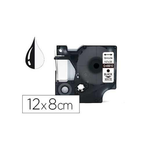 Cinta Q-connect Mk-221 Blanco-negro 9mm Longitud 8 Mt