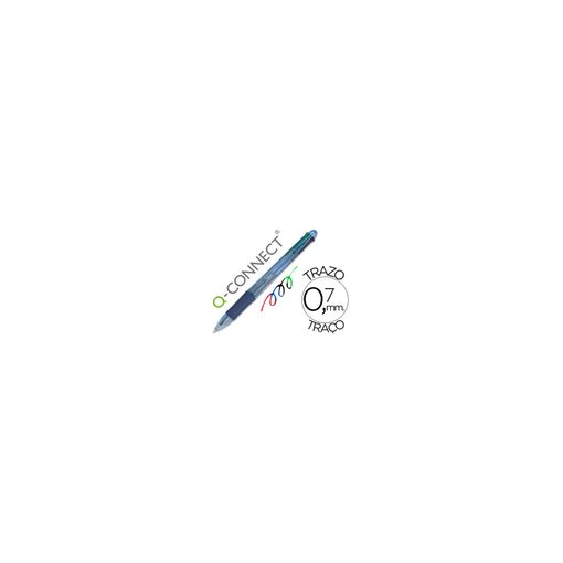 Boligrafo Q-connect 4 En 1 Tinta 4 Colores Retractil -con Sujecion De Caucho 10 Unidades