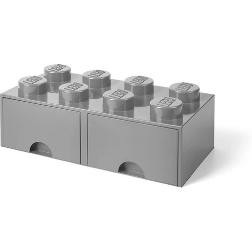 LEGO Brick 8 pomos, caja de almacenamiento apilable, color azul