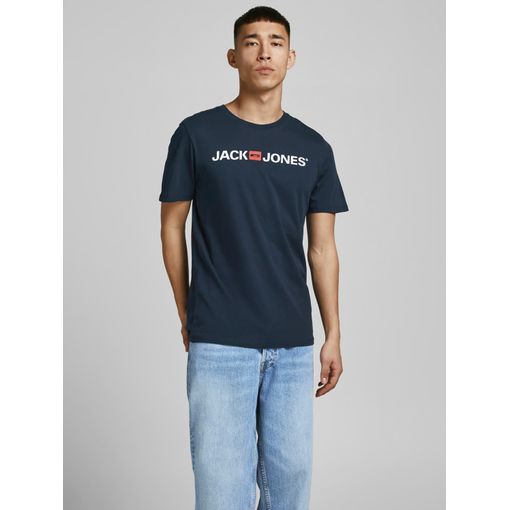 Jack & Hombre Camiseta De Corta Y Cuello Redondo Serie Jjecorp En Color Azul con Ofertas en Carrefour | Ofertas Carrefour Online