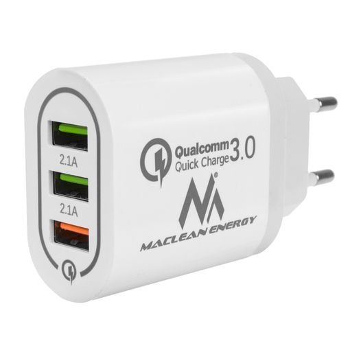 Cargador USB Multiple de 3 Puertos: Cargador multiple USB puede  proporcionar una salida de 5 V/3,1 A, 15 W (salida máxima) o 5 V/2,4 A  (puerto único). La velocidad de carga es