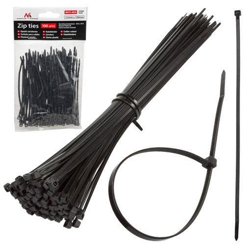 Bridas Sujeta Cables 100 Piezas Negro 2.5x100mm con Ofertas en Carrefour