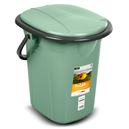 Inodoro Portátil Practico Wc 19l Con Tapa Verde-gris Greenblue con