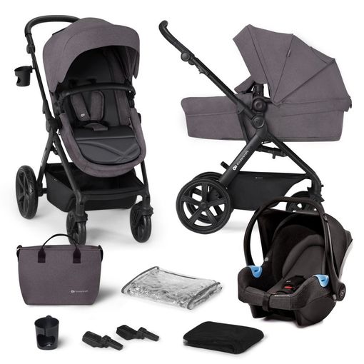 Carro de bebé trío Kinderkraft 3 en 1 Xmoov gris, Sillas de paseo