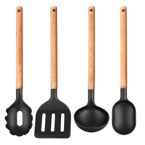 SET DE UTENSILIOS X 04 MANGO MADERA