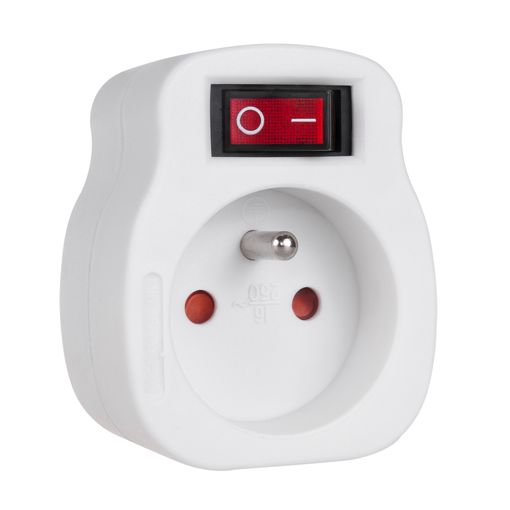 LADRON 2 ENCHUFES INTERRUPTOR MAX 3680W ENCHUFE SCHUKO Envio España