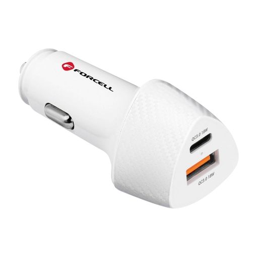 Cargador Coche Usb + Usb-c Puissance 38w Power Delivery Forcell Blanco  Carbono con Ofertas en Carrefour