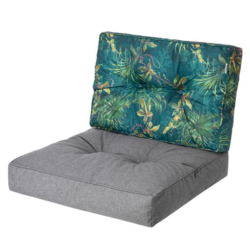 Cojines Kaja Para Sofá O Sillones De Jardín En Ratán, R2 59x59  Grafito+cesped Verde con Ofertas en Carrefour