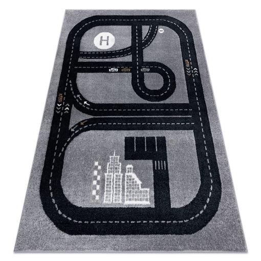 Alfombra Vinílica Verde 120x170cm Carretera Para Niños con Ofertas