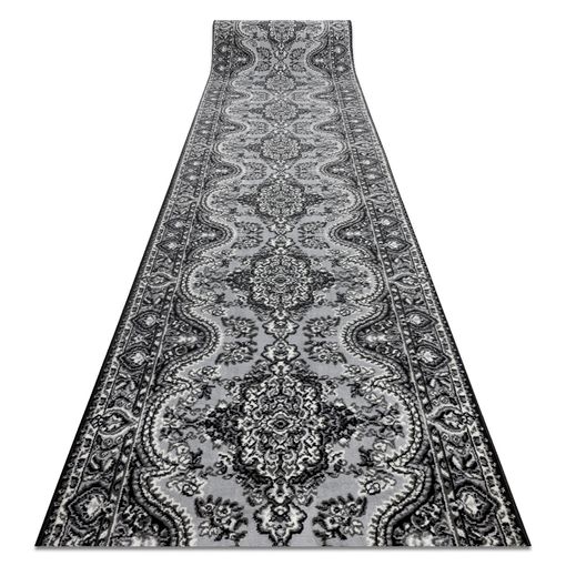 Alfombra De Pasillo Bcf Morad Wiosna Rosetón Gris 120 Cm 120x960 Cm