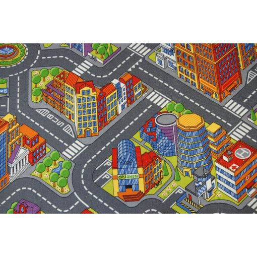 Alfombra Infantil Carreteras Big City Gris (100 x 200 cm)