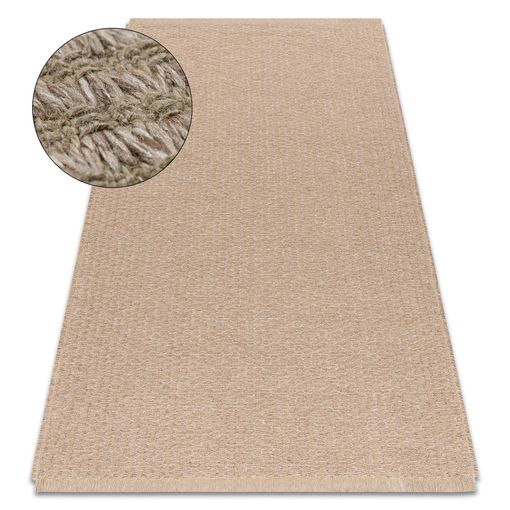 Alfombra moqueta beige de vinilo tejido