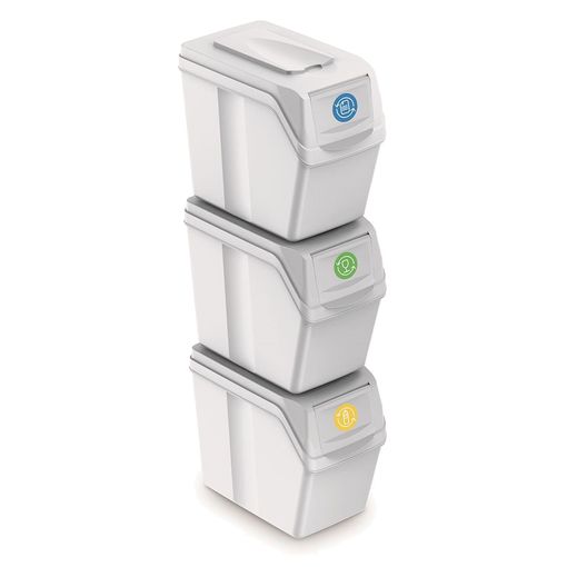 Set 3 De Reciclaje Con Capacidad De 60l. Blanco 39 23 X 33 Cm Ofertas en Carrefour | Ofertas Carrefour