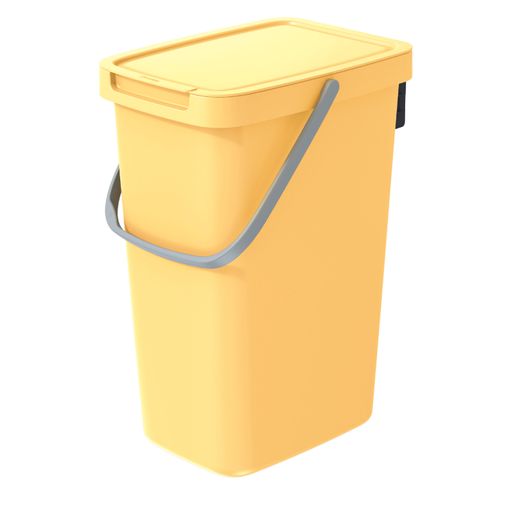 Cubo de basura para reciclar 25 litros color amarillo 21.5 x 36 x