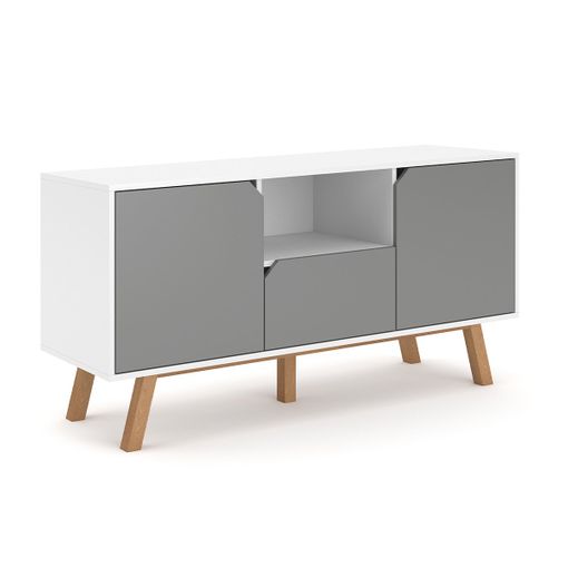 Mueble De Tv 2 Puertas 1 Cajón 1 Balda 140 Cm - L 140 X A 42 X H 70 Cm