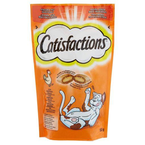117781 Paquete De 6 Snack Para Gatos Catisfactions Bocados De Pollo 60g