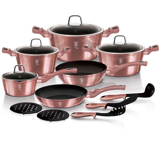 Batería Cocina Set 8 Piezas Vitro Inducción Acero Morado Gridinlux con  Ofertas en Carrefour