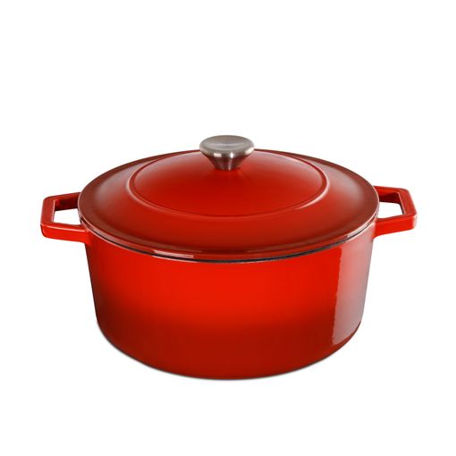 STEW Olla hierro fundido ovalado rojo oscuro A 18,5 x An. 37 x P 23 cm - Ø  30 cm