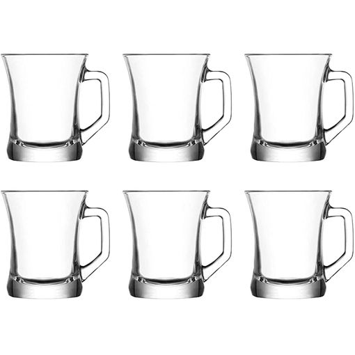 Set De 6 Tazas Transparentes De 300ml Mug De Vidrio con Ofertas en