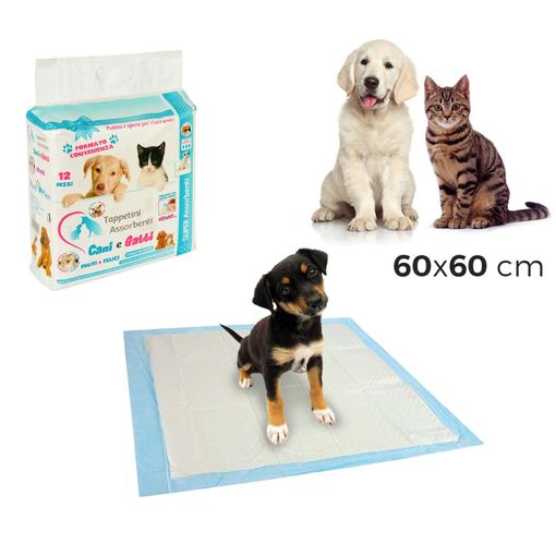 629313 Pack 12 Empapadores Absobentes Para Perros Y Gatos 60x60 Cm Absorbe  Olore