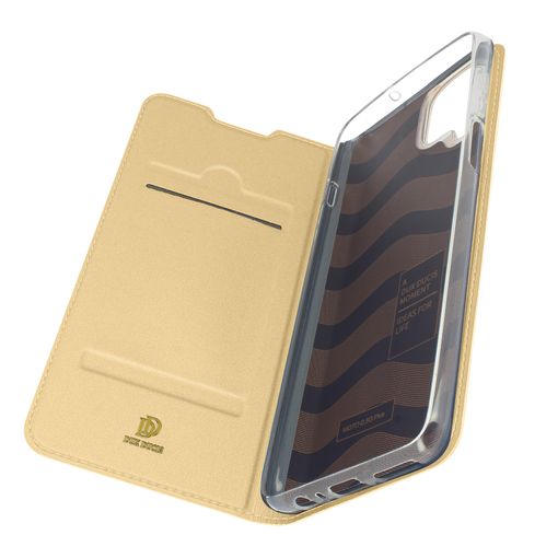 Funda Samsung Galaxy A12 Tarjetero Soporte Dux Ducis Dorado