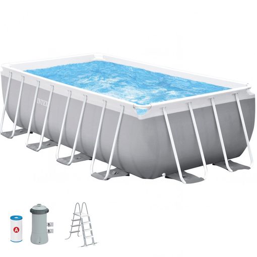 Piscina Desmontable Rectangular Con Depuradora Prism Frame Intex