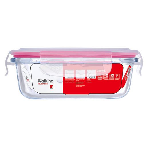 Fiambrera Hermético Tupper Redondo Borosilicato Bergner Walking 640 Ml Rojo  con Ofertas en Carrefour