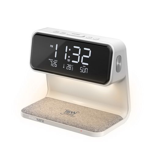 Despertador Cargador Inalámbrico Doble Alarma Función De Siesta Pantalla  Led 3 Modos De Luz 15w Promate Lumix-15w con Ofertas en Carrefour