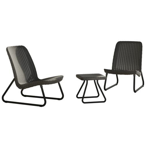 Juego De Muebles De Jardín 3 Piezas Color Grafito Keter