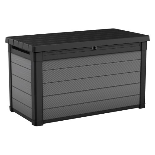 Caja de almacenamiento de jardín gris 117x45x56 cm