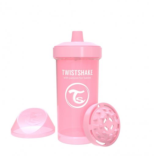 Twistshake Mini Cup Vaso de Aprendizaje para Beber con Antiderrame Boquilla  de Blanda 230 ml, Taza de Entrenamiento para Sorber para Bebé y Mezclador  de Frutas, Sin BPA, 4+ Meses, Blanco 