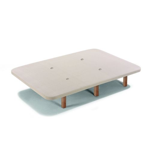 Base Tapizada + Juego 6 Patas Cilíndricas Madera Cerezo, 105x200cm